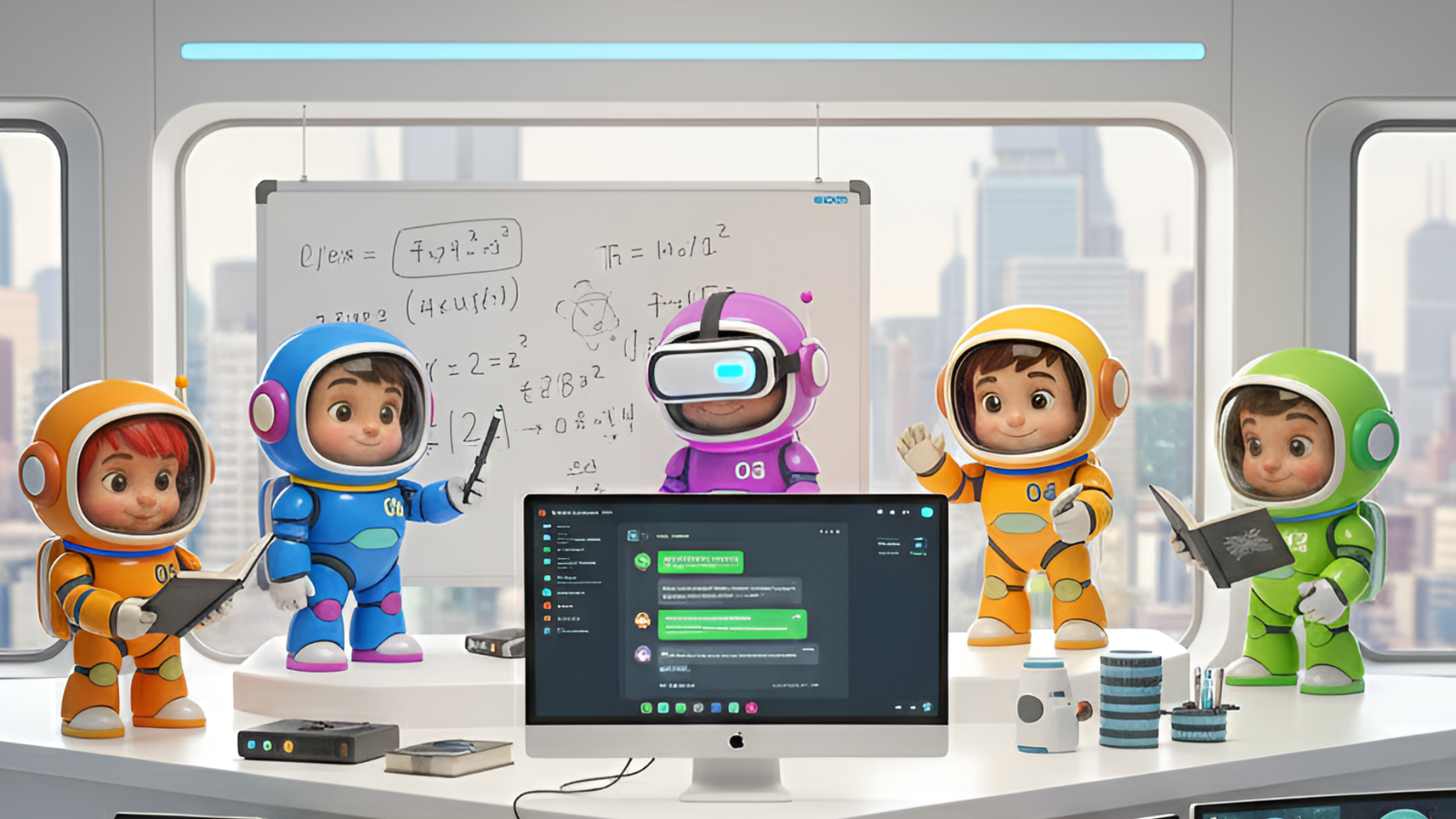 Abstract futuristic image representing a cohesive AI workforce